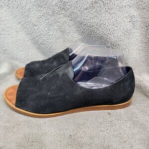 1 State Shoes Womens Size 8 Cassidee Black Leather Slip On Open Toe Bootie